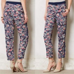 EUC Elevenses Blue Floral Pants from Anthropologie Size 6